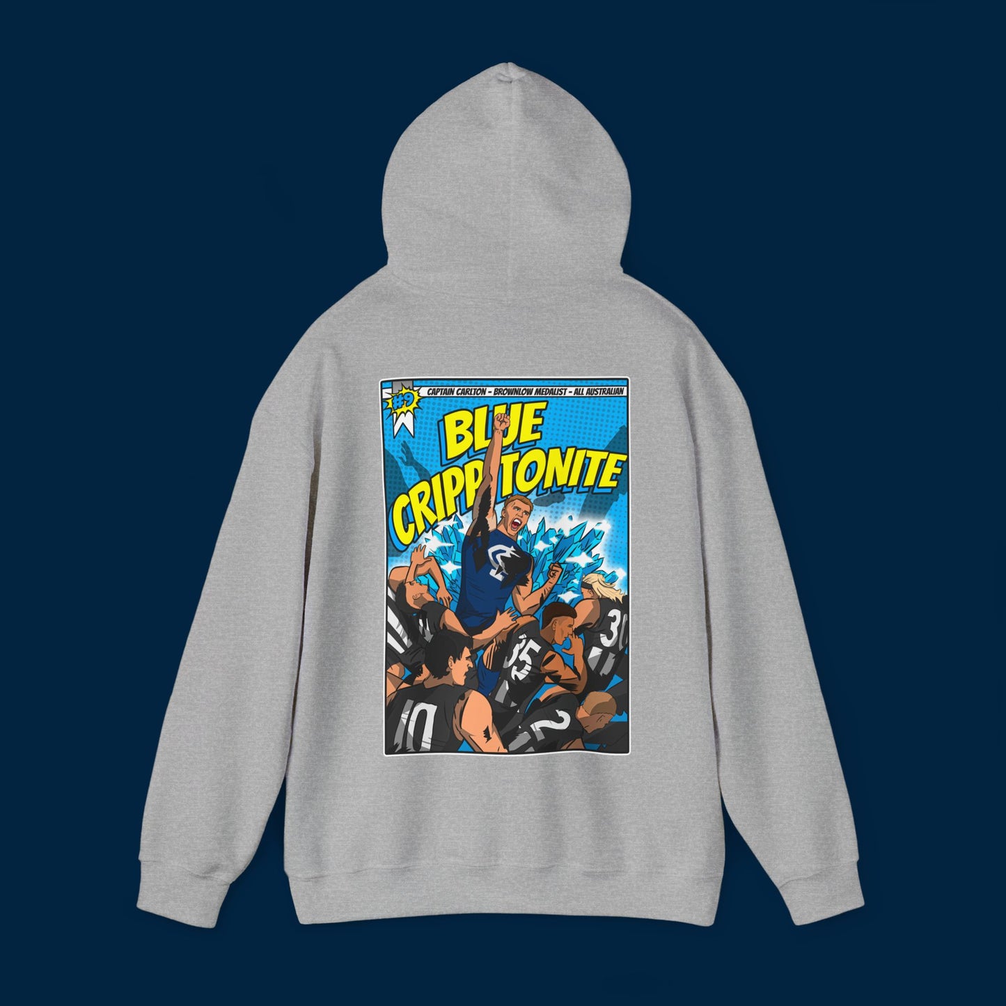 BLUE CRIPPTONITE HOODIE - Front & Back