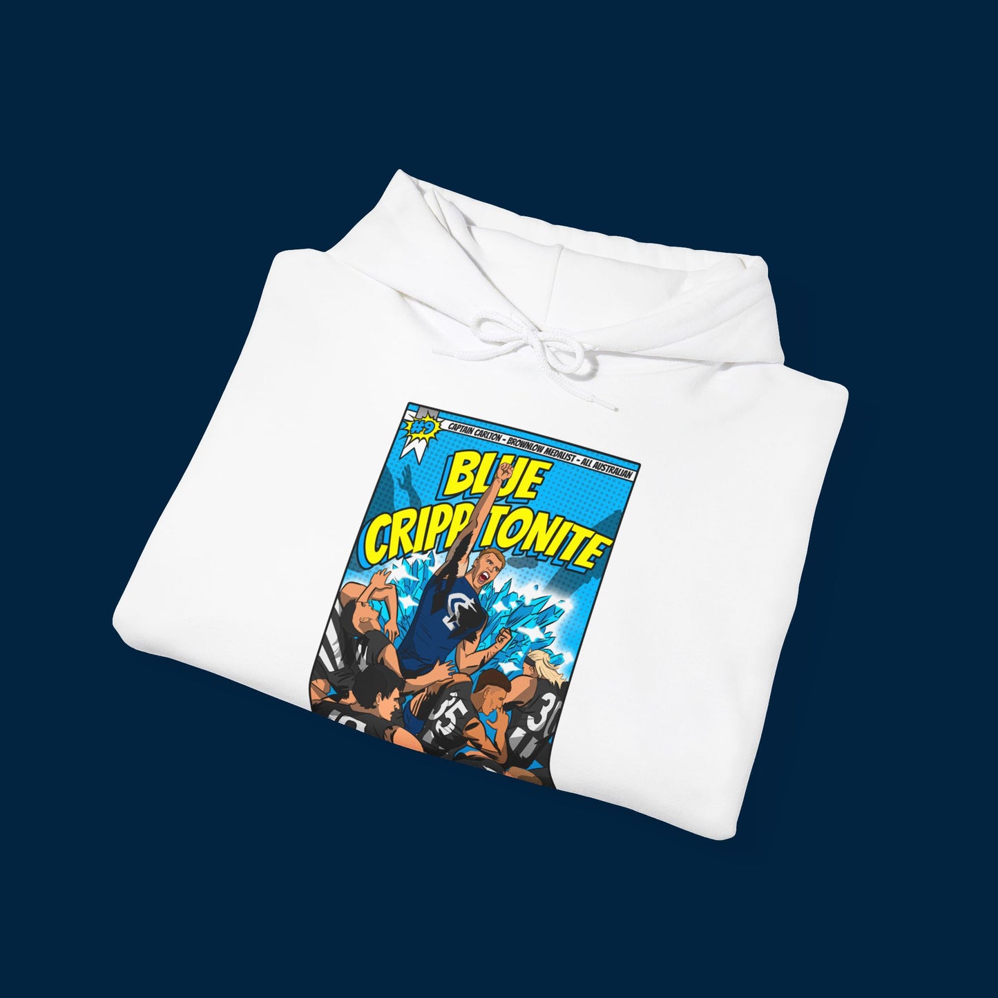 BLUE CRIPPTONITE HOODIE - Front & Back