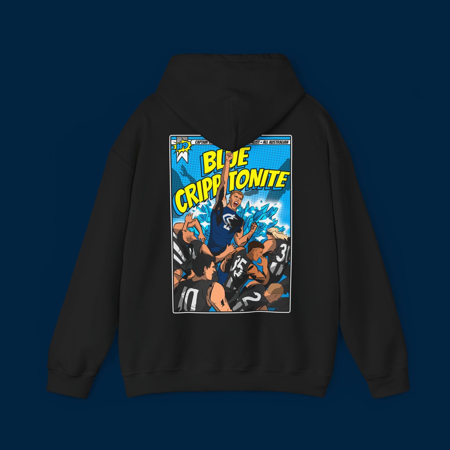 BLUE CRIPPTONITE HOODIE - Front & Back