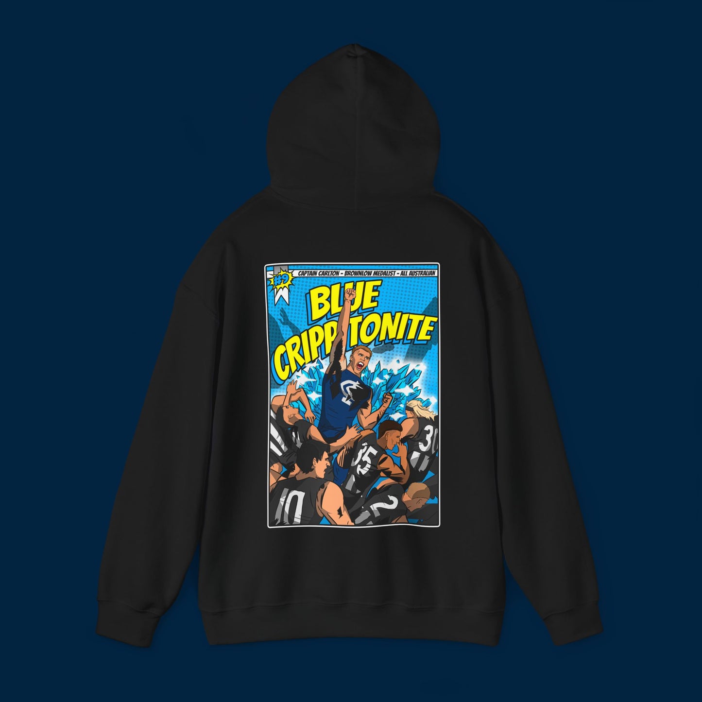 BLUE CRIPPTONITE HOODIE - Front & Back