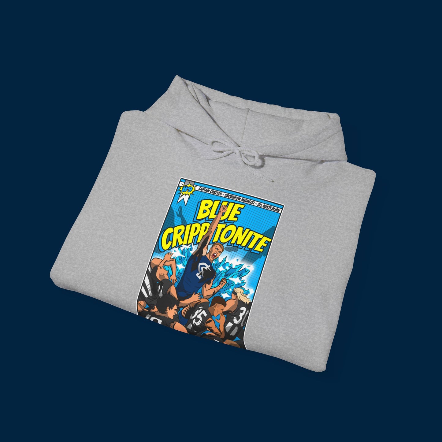 BLUE CRIPPTONITE HOODIE - Front & Back