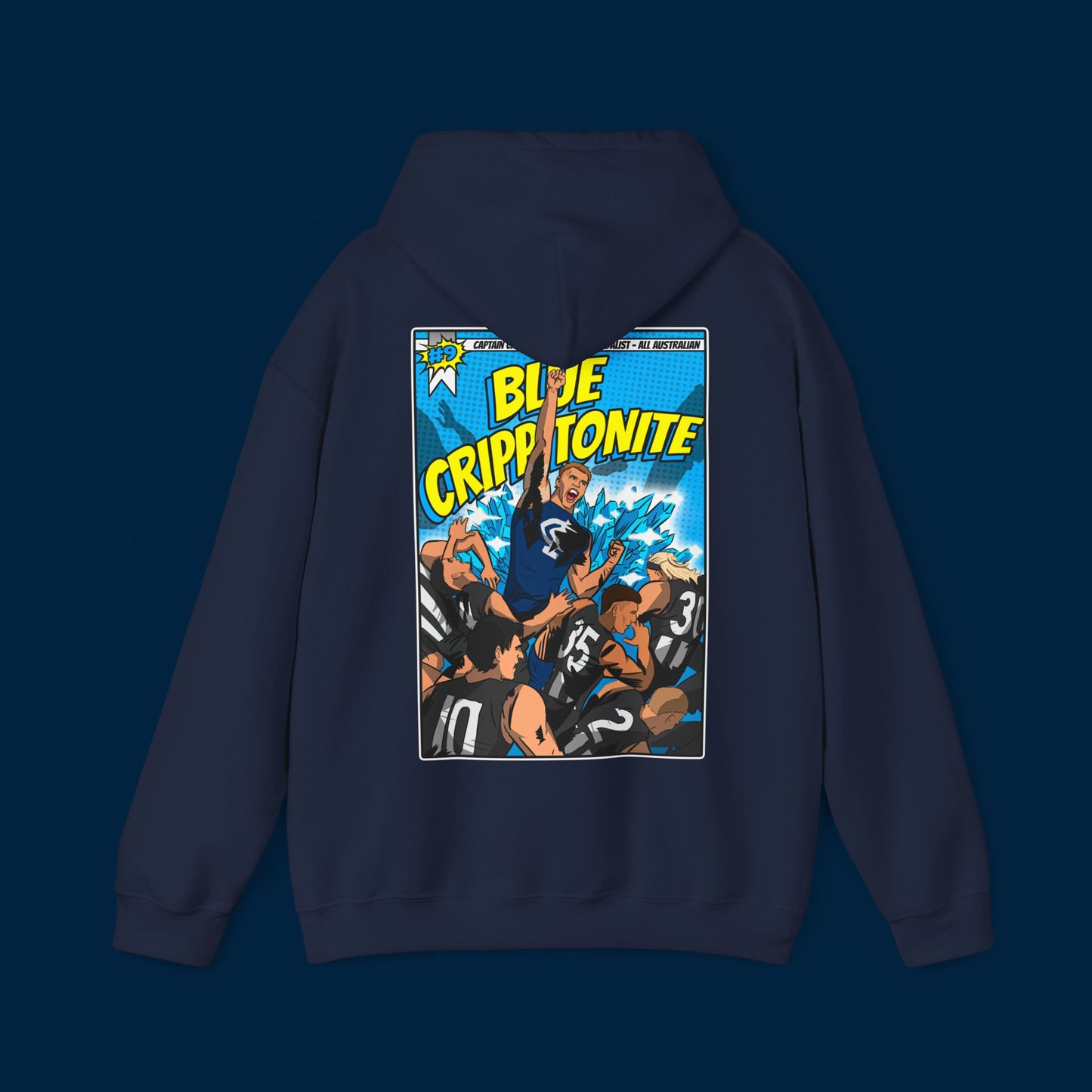 BLUE CRIPPTONITE HOODIE - Front & Back