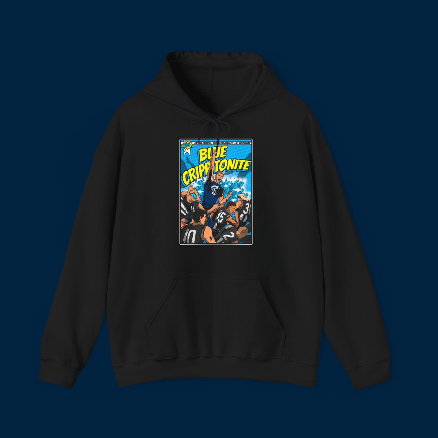 BLUE CRIPPTONITE HOODIE - Front & Back