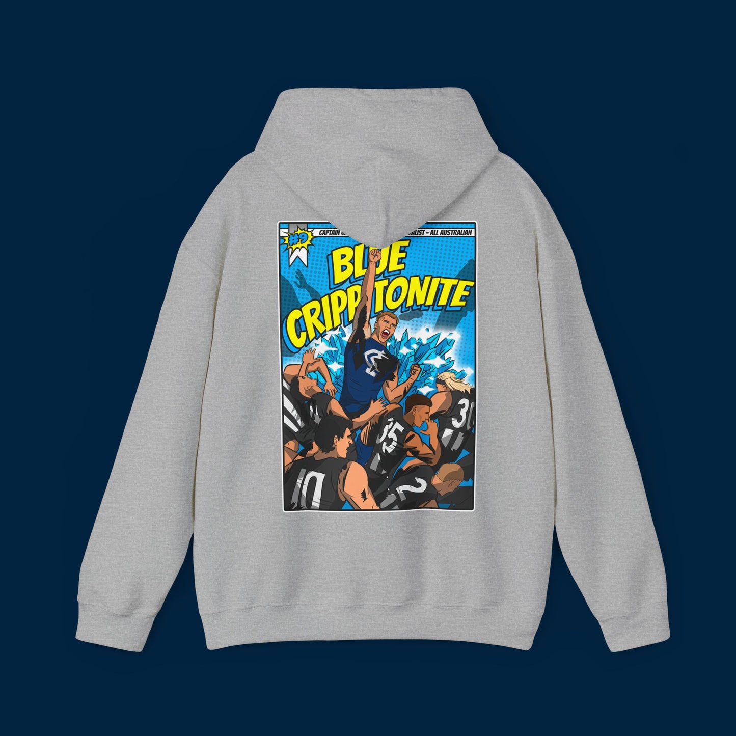 BLUE CRIPPTONITE HOODIE - Front & Back