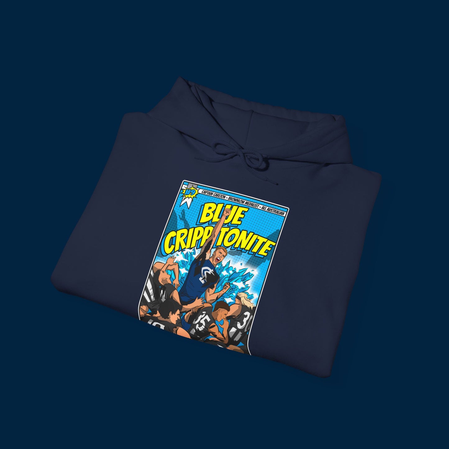 BLUE CRIPPTONITE HOODIE - Front & Back