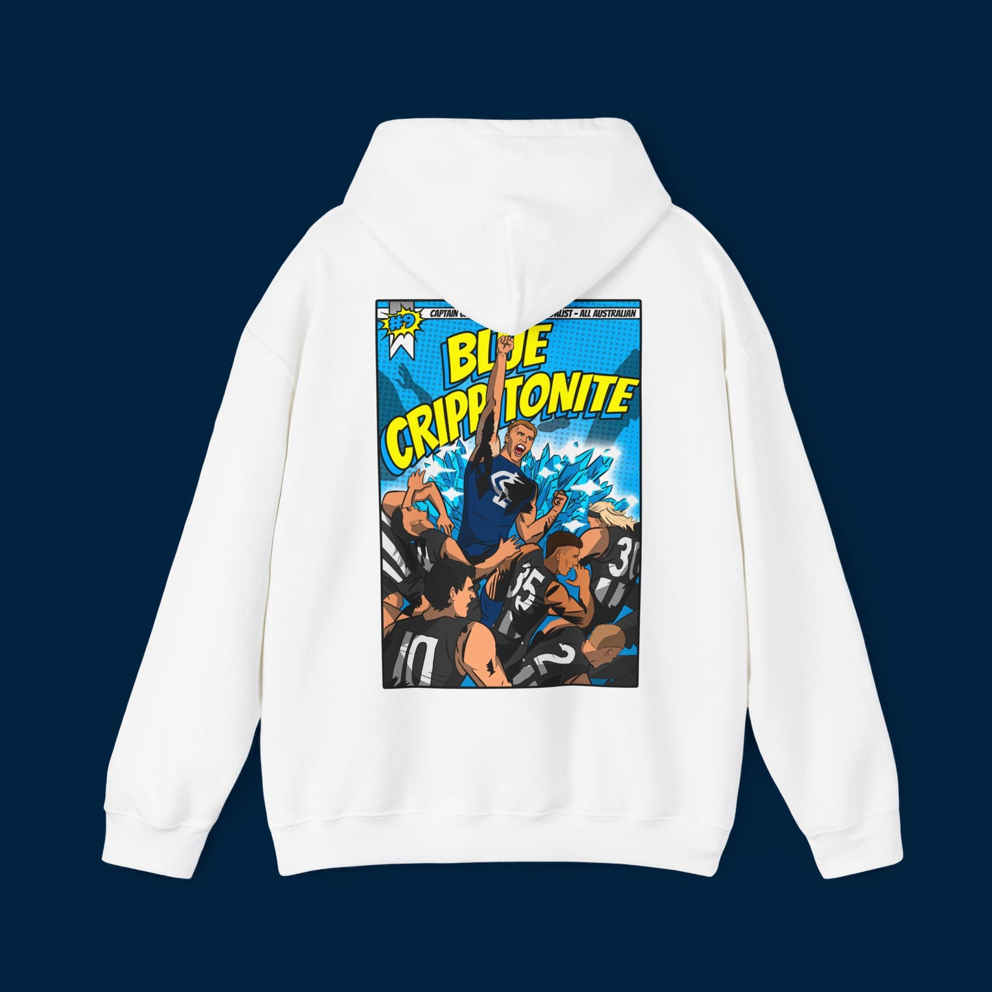 BLUE CRIPPTONITE HOODIE - Front & Back