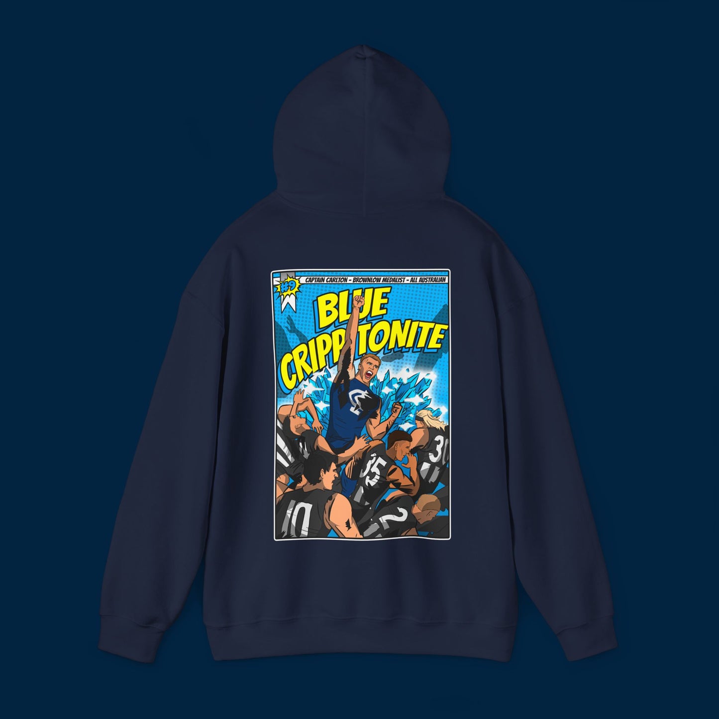 BLUE CRIPPTONITE HOODIE - Front & Back