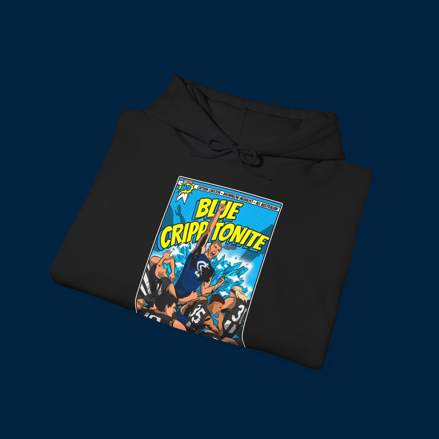 BLUE CRIPPTONITE HOODIE - Front & Back